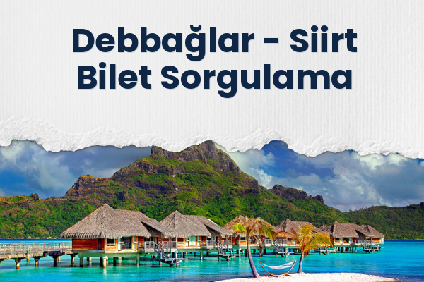 Debbağlar → Siirt Bilet Sorgulama